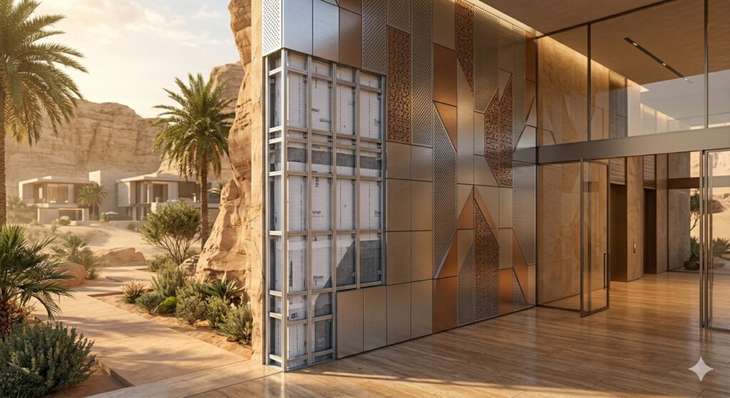 ACP Facade Cladding In Riyadh | Etihad Golden Falcons