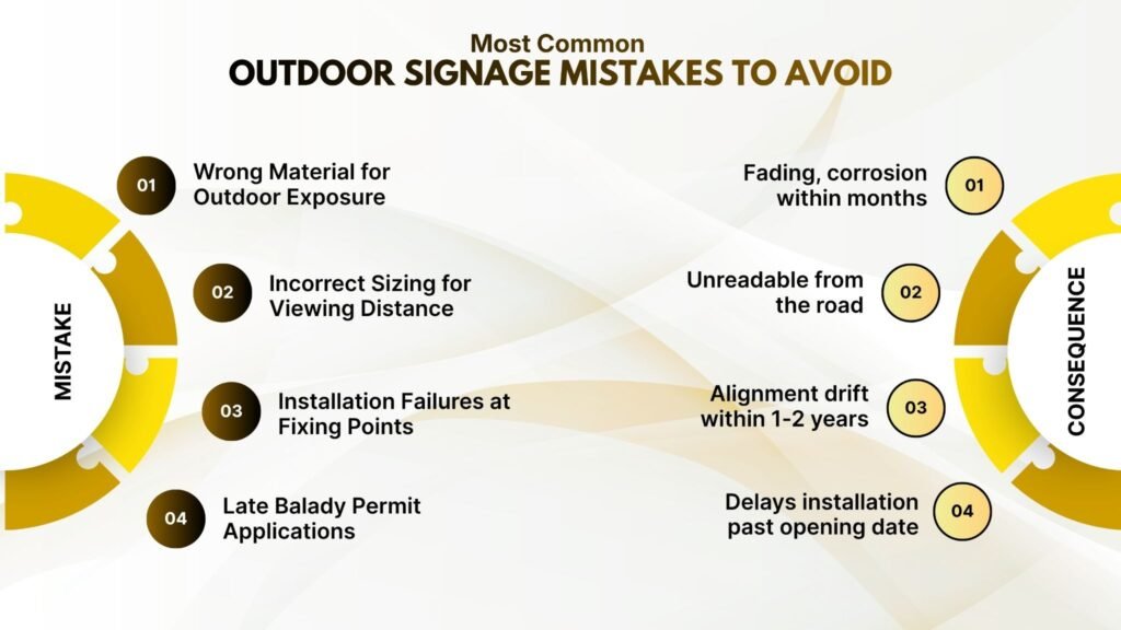 What Are the Most Common Outdoor Signage Mistakes in Riyadh?