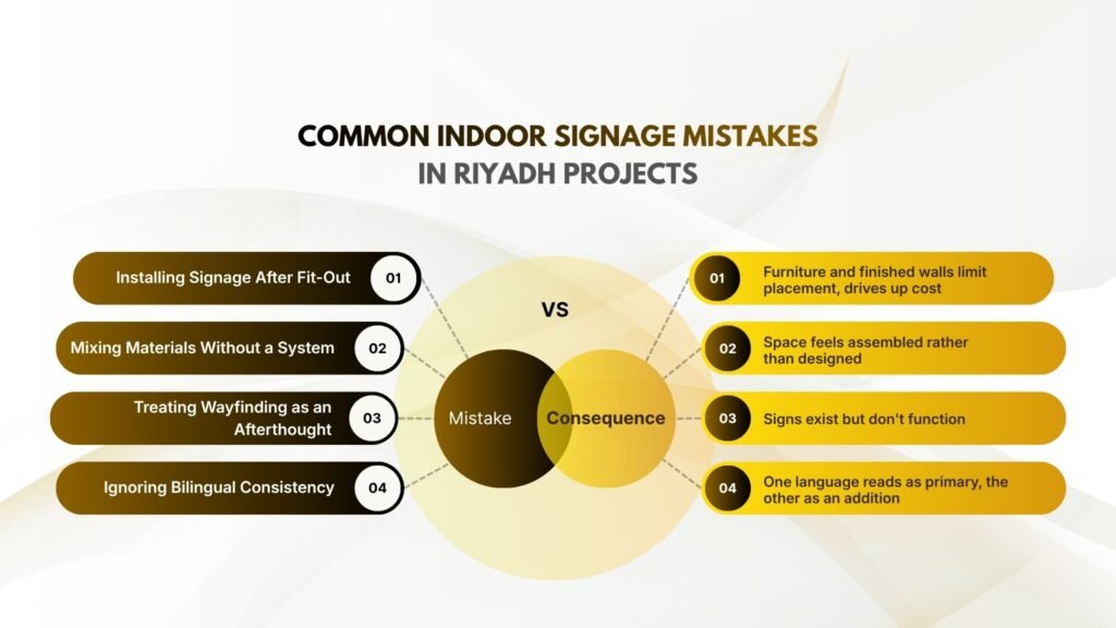 What Are the Most Common Indoor Signage Mistakes in Riyadh Projects?