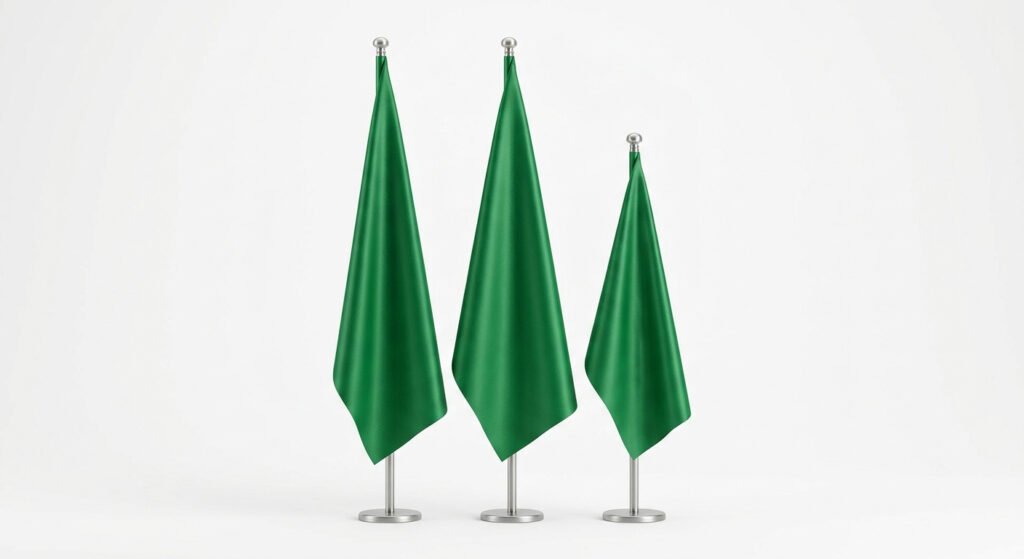 Saudi National Day 96 &ndash; Pole Flags Isolated Product Photography
