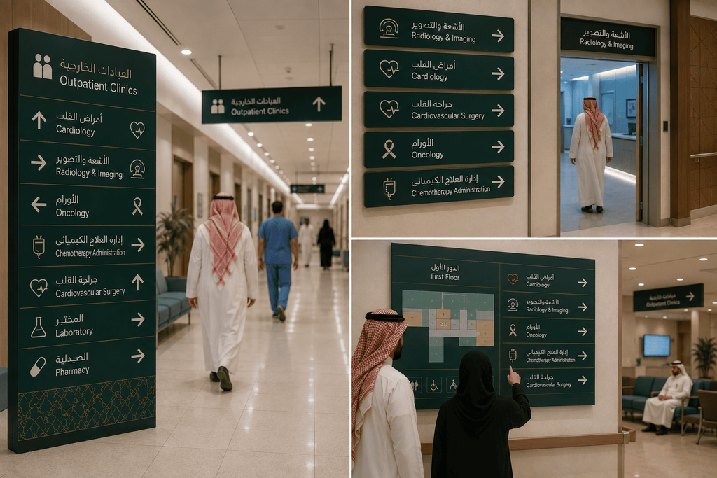 مستشفى والعثور على المسار العيادات المتخصصة الإدارات