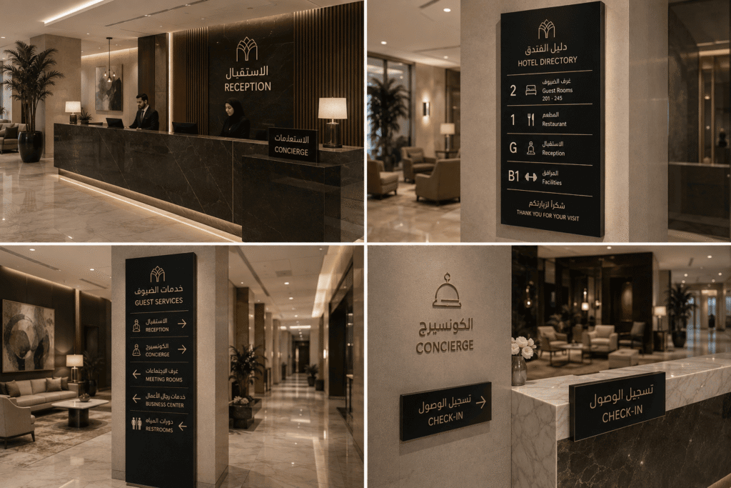 Hotel Lobby & Reception Signage