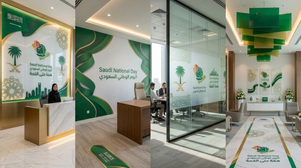 Saudi National Day Reception Branding and Office Decorations