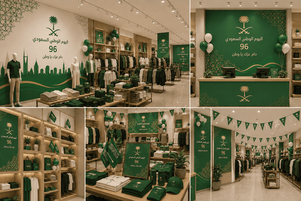 Saudi National Day Wall Graphics and Shop Decorations