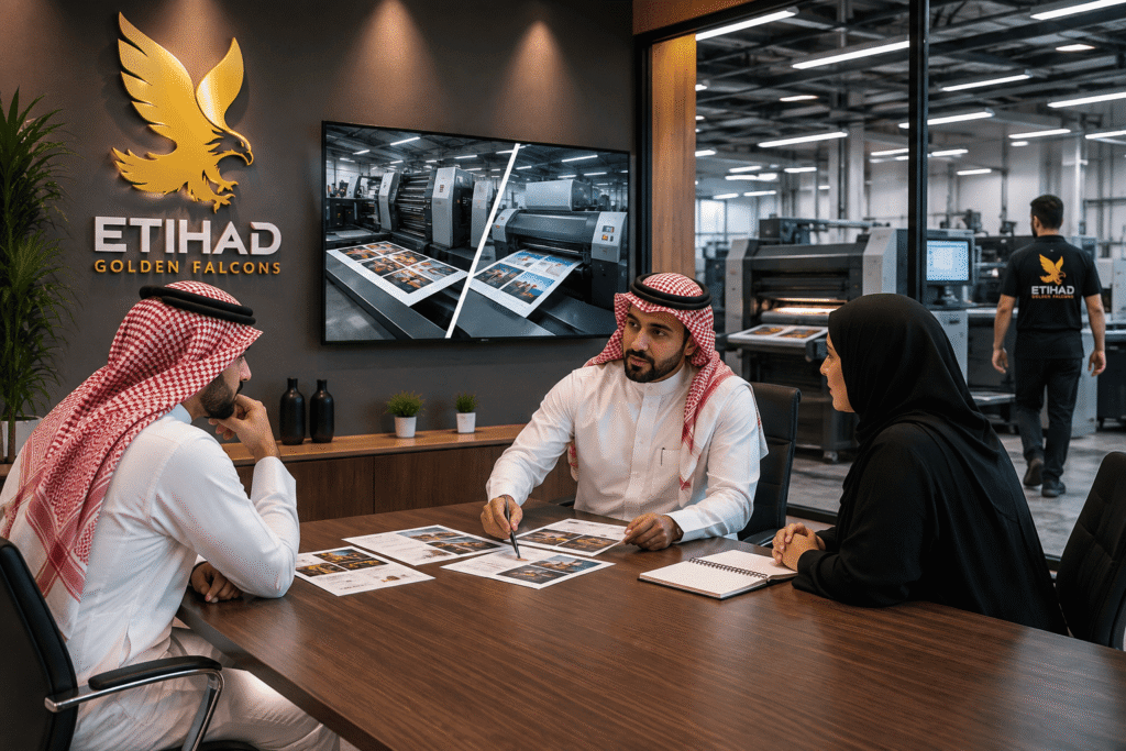 كيف الاتحاد الذهبي الصقور Hangle الأوفست والطباعة الرقمية خدمات في الرياض