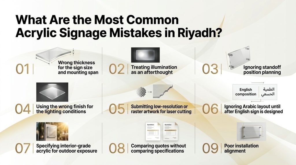What Are the Most Common Acrylic Signage Mistakes in Riyadh?