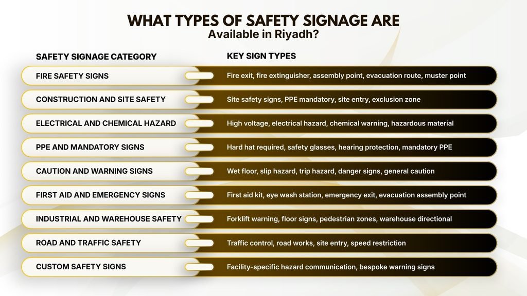 What Types of Safety Signage Are Available in Riyadh?