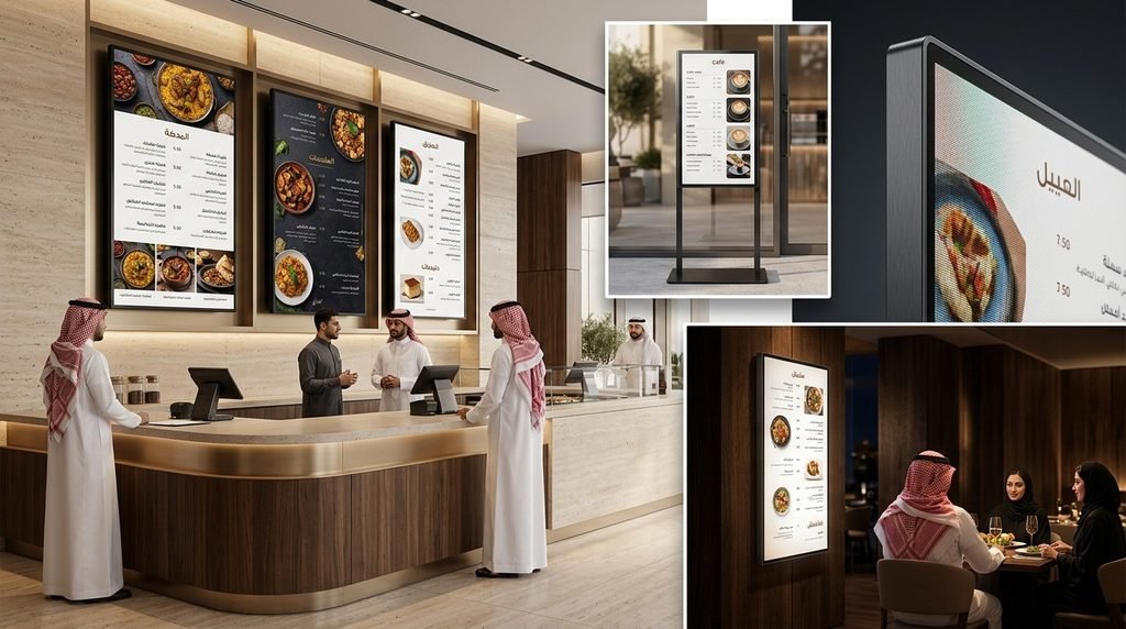 Vertical digital menu boards