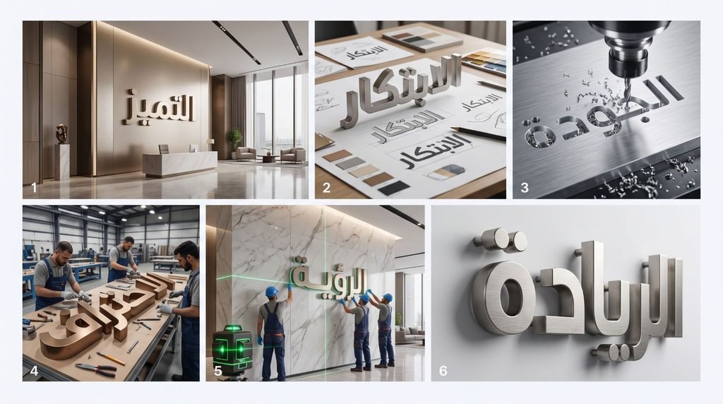 How Etihad Golden Falcons Builds Reception Signs in Riyadh