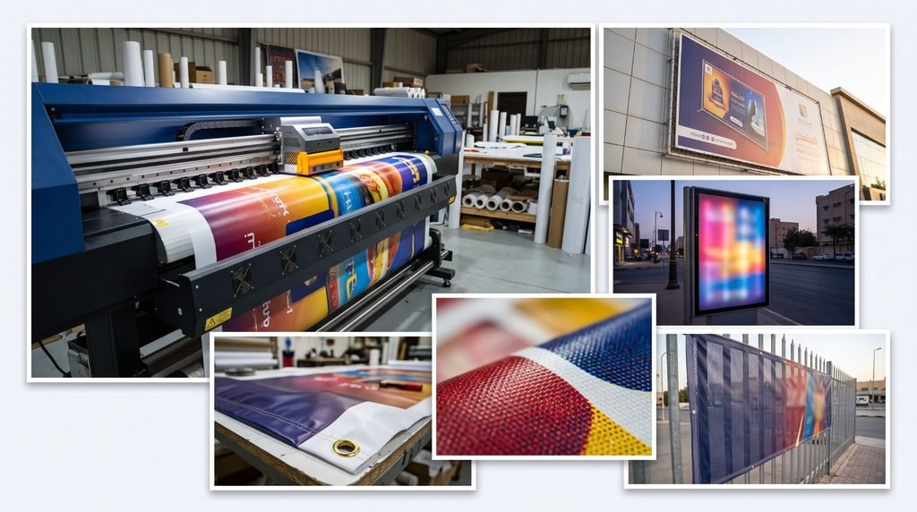 PVC Banner Printing in Riyadh: Frontlit, Backlit & Mesh Banners Guide 2026